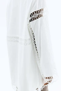 Lace-Inset Cotton Dress
