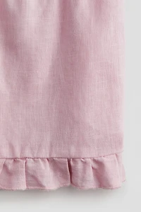 Ruffled Linen Shorts