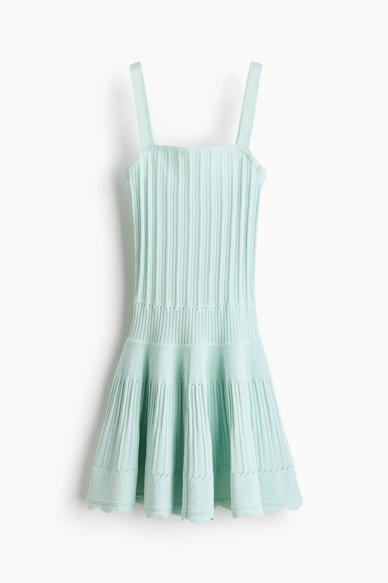 Knit Dress with Flared Skirt
