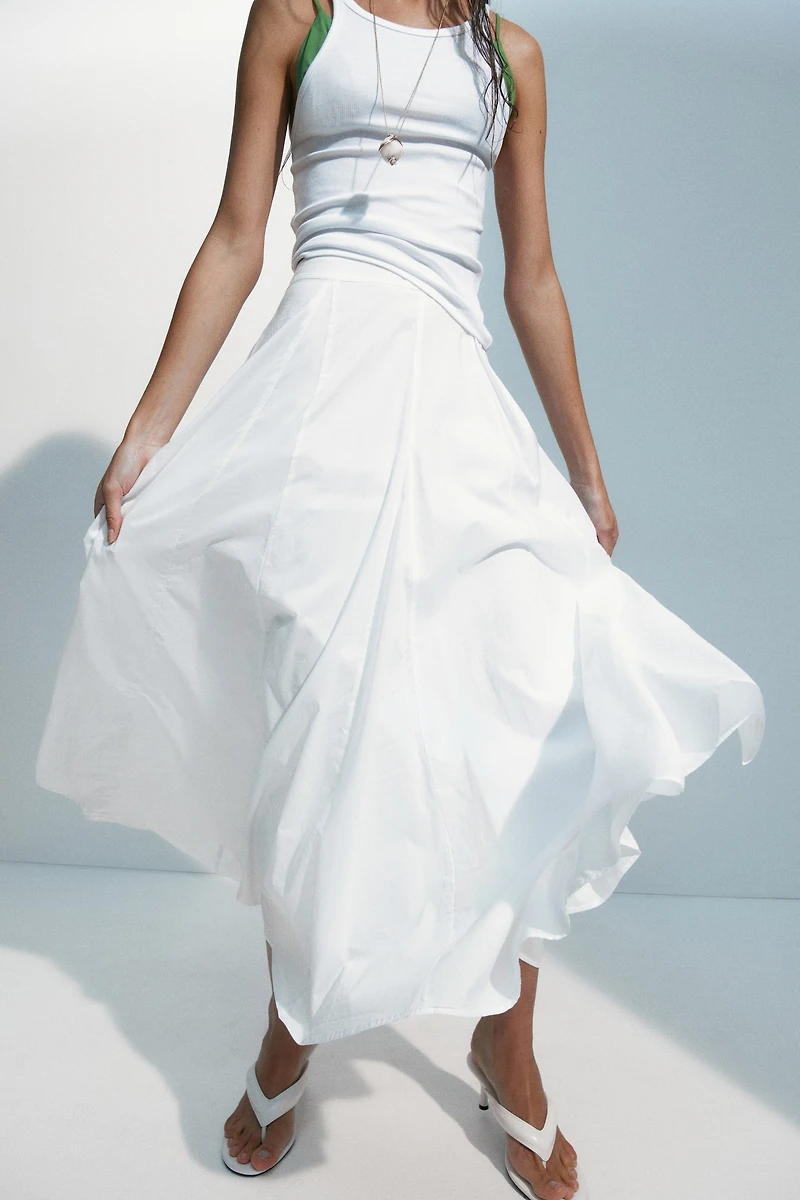Pleated Cotton Skirt
