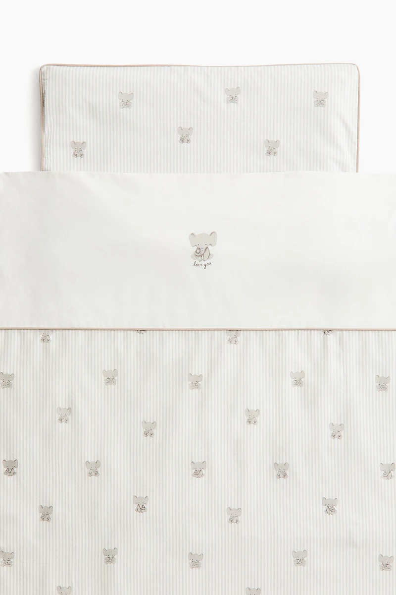 Patterned Crib Duvet Cover Set