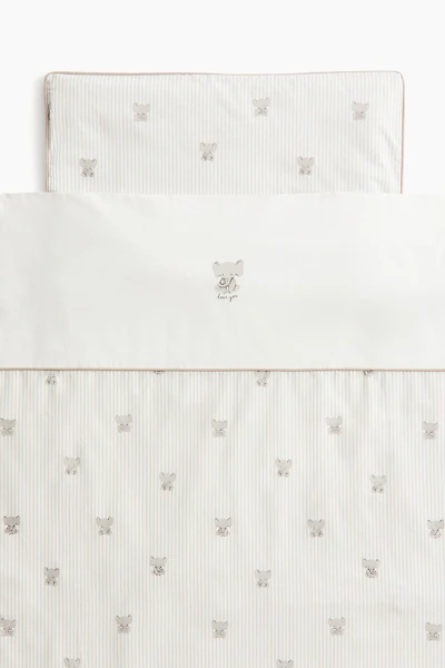 Patterned Crib Duvet Cover Set