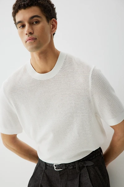 T-shirt coupe classique en tricot ajouré