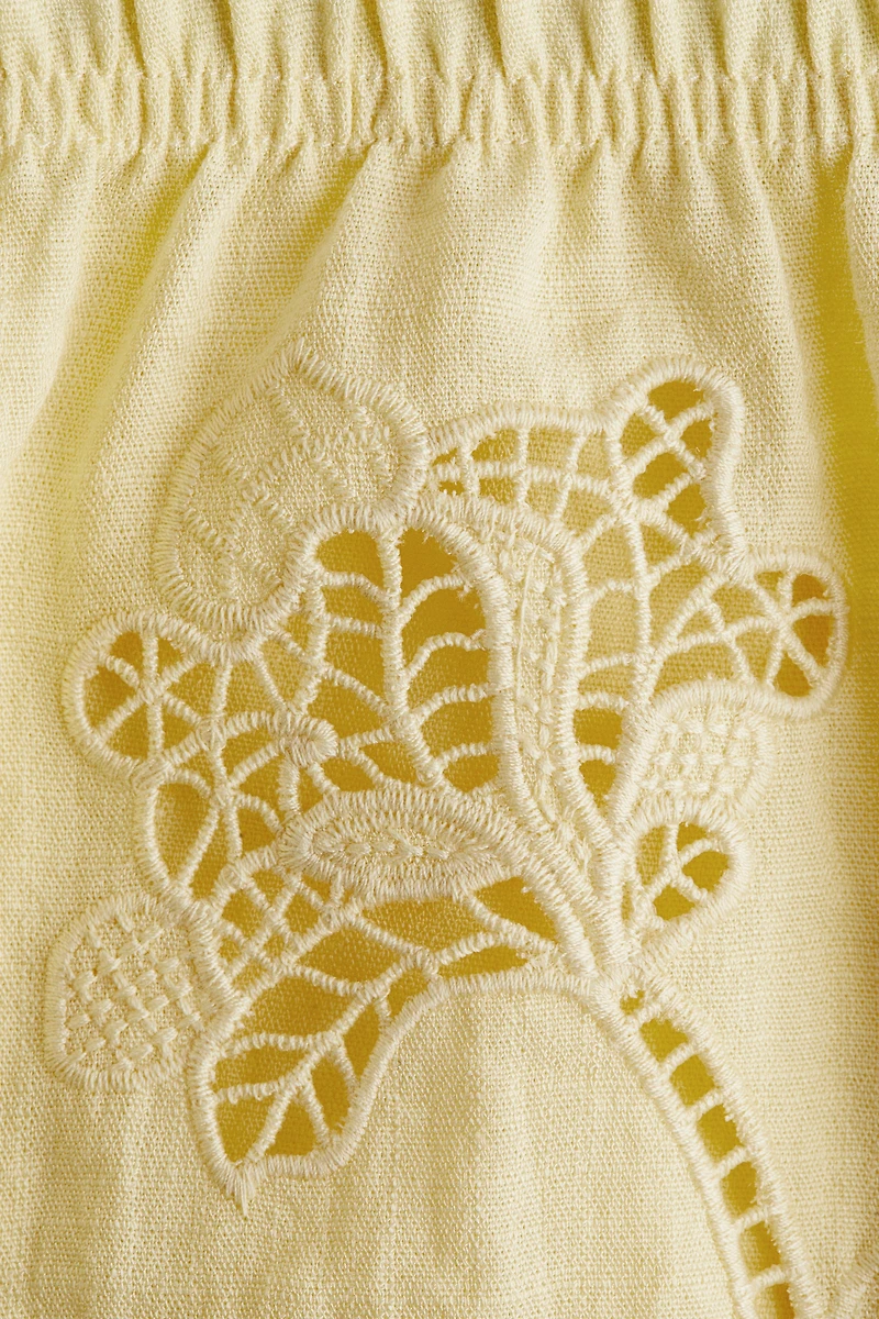 Shorts with Eyelet Embroidery