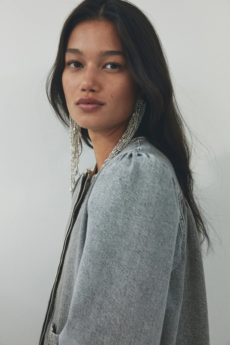 Veste à manches bouffantes en denim