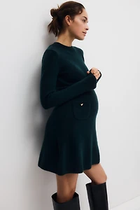 MAMA Robe en tricot avec jupe évasée