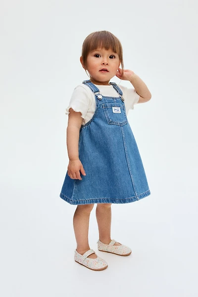 2-Piece Overall Dress and Top Set