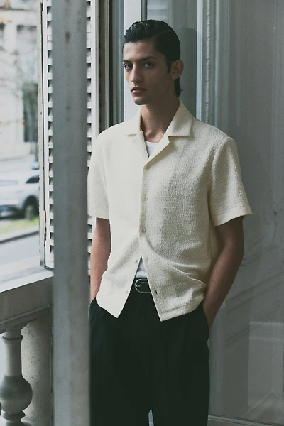 Regular-Fit Textured Resort Shirt