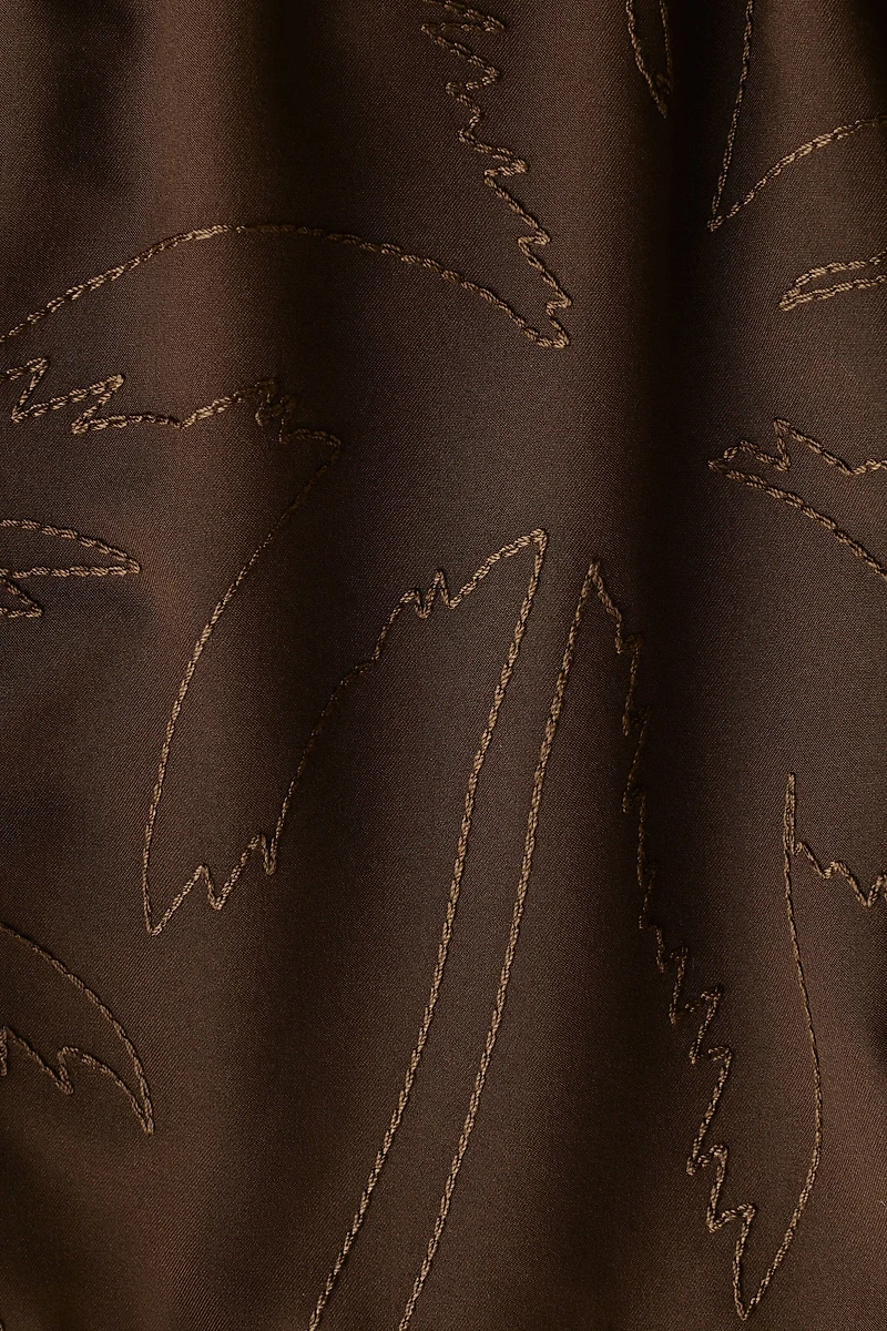 Embroidered-Pattern Swim Shorts