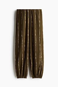 Crinkled Balloon-Leg Pants