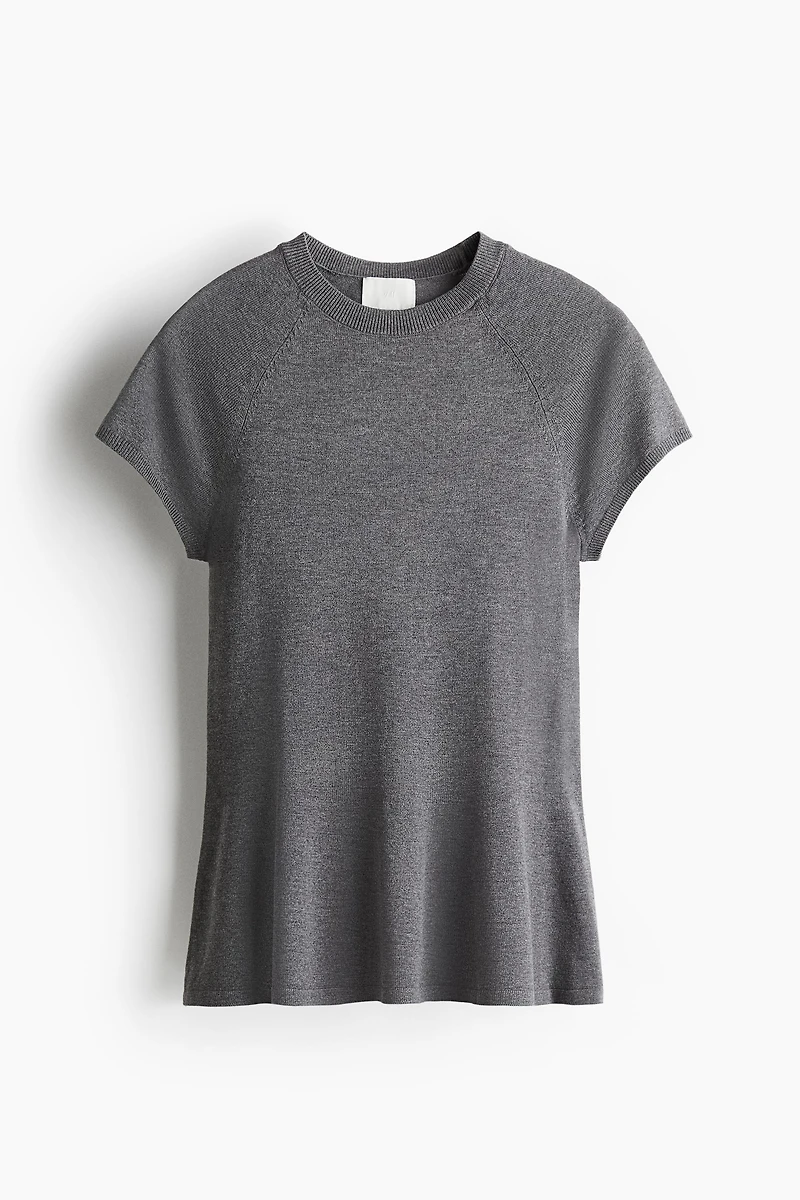 Fine-Knit Peplum Top