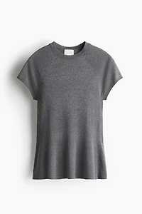 Fine-Knit Peplum Top