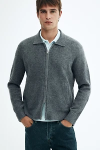 Regular-Fit Cardigan with Collar