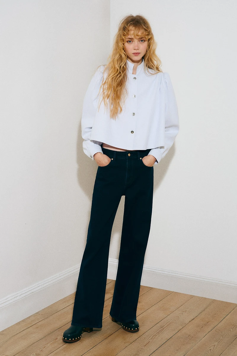 Twill Shirt with Shoulder Pads