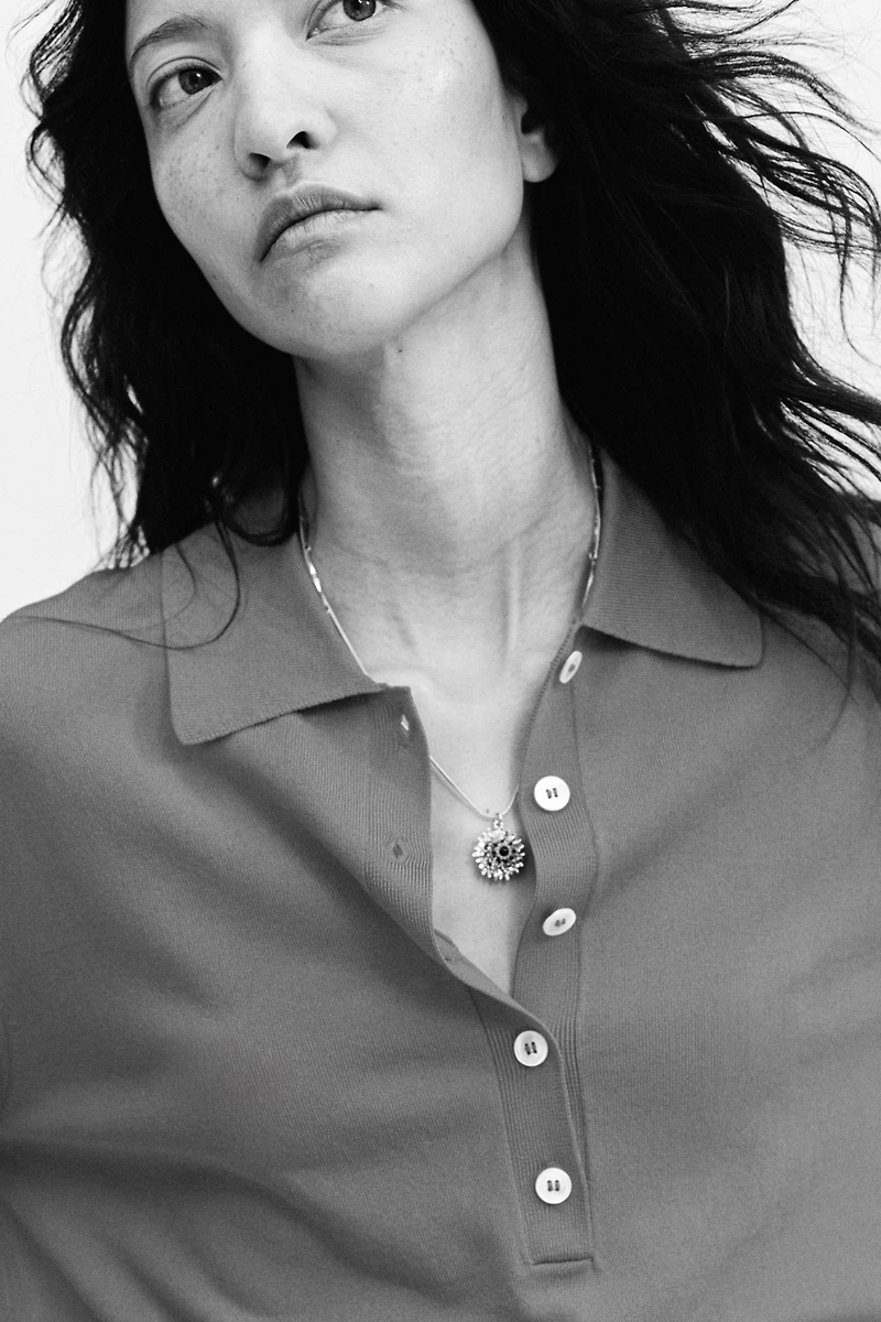 Fine-Knit Polo Shirt