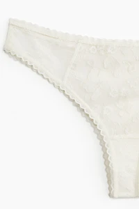 Embroidered Lace Brazilian Briefs