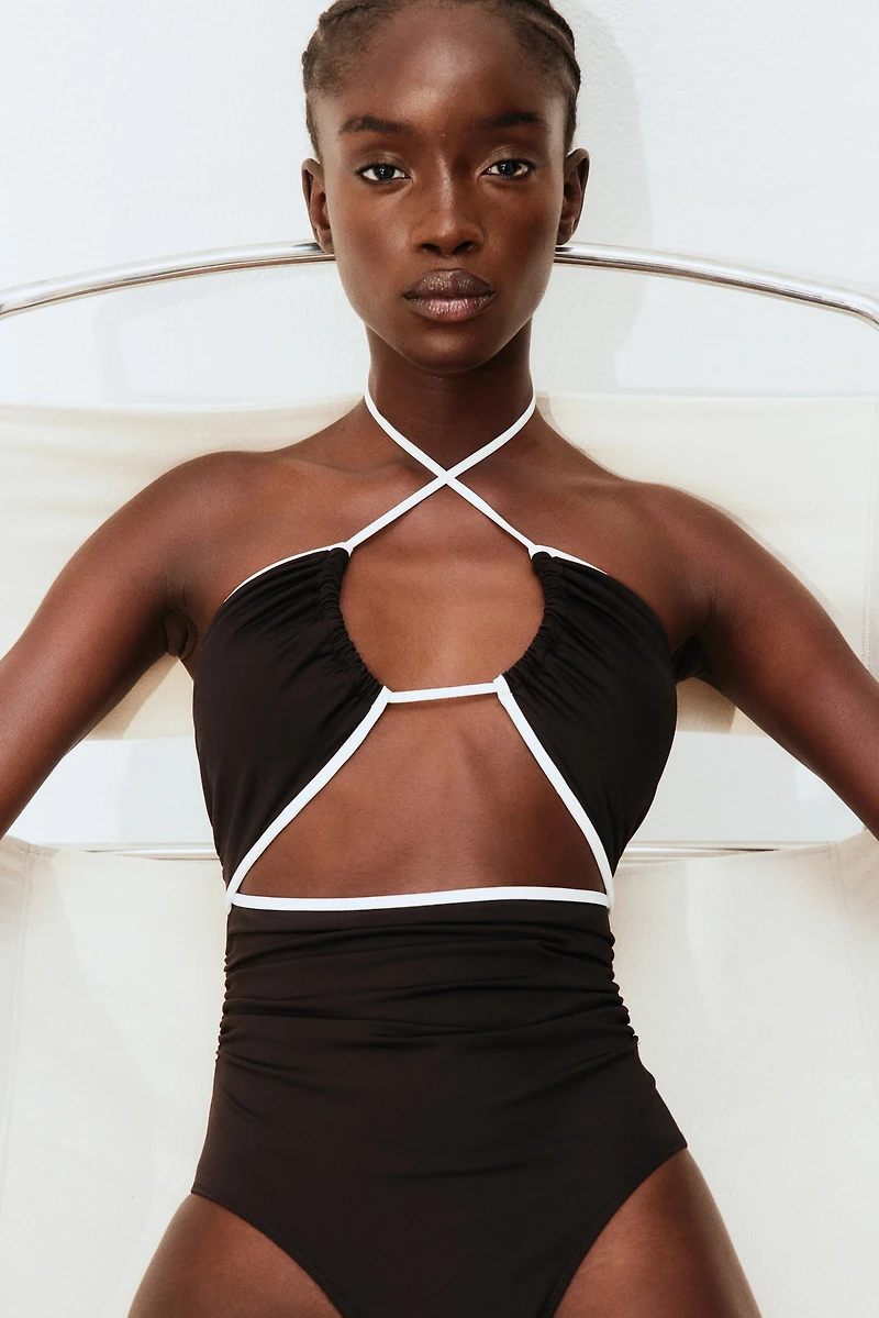 Padded-Cup Cutout Swimsuit