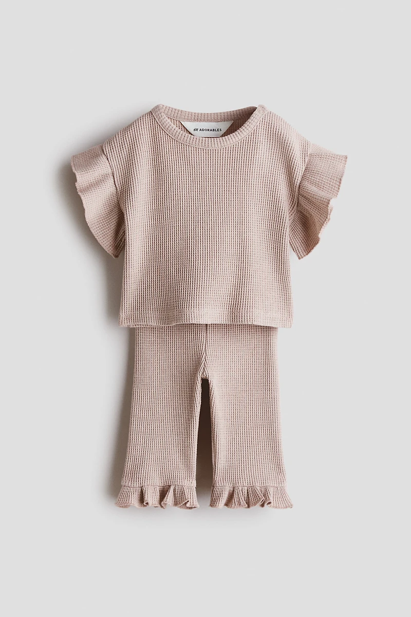 Ensemble 2 pièces en coton gaufré