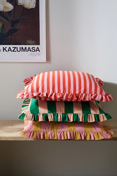 Housse de coussin à volant