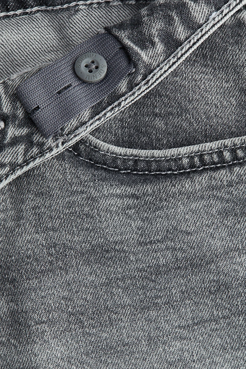 Wide-Leg Low Denim Shorts