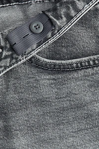 Wide-Leg Low Denim Shorts