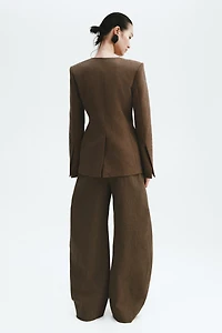 Linen-Blend Balloon Pants