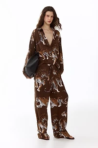 Chemise ample en satin