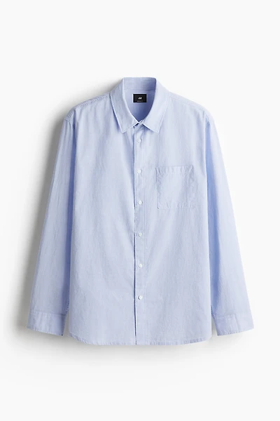 Oversized-Fit Seersucker Shirt