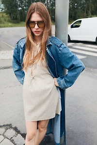 Robe en coton avec liens à nouer devant