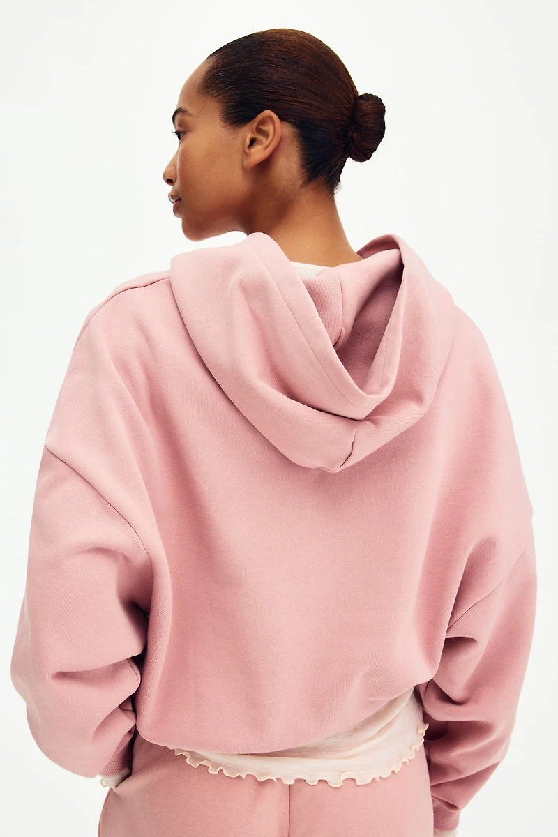 Drawstring zip-through hoodie