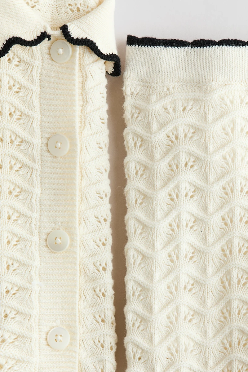 2-Piece Crochet-Look Cotton Set