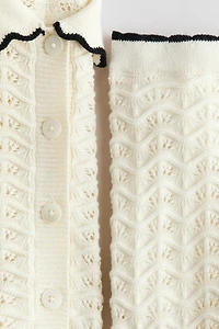 2-Piece Crochet-Look Cotton Set