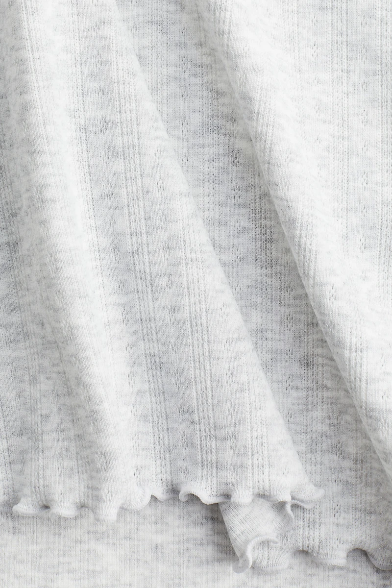 Lace-Trimmed Pointelle T-Shirt