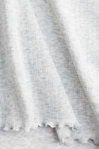 Lace-Trimmed Pointelle T-Shirt