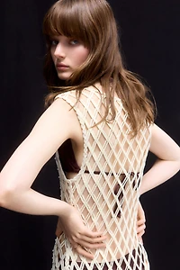 Fringed Net Dress