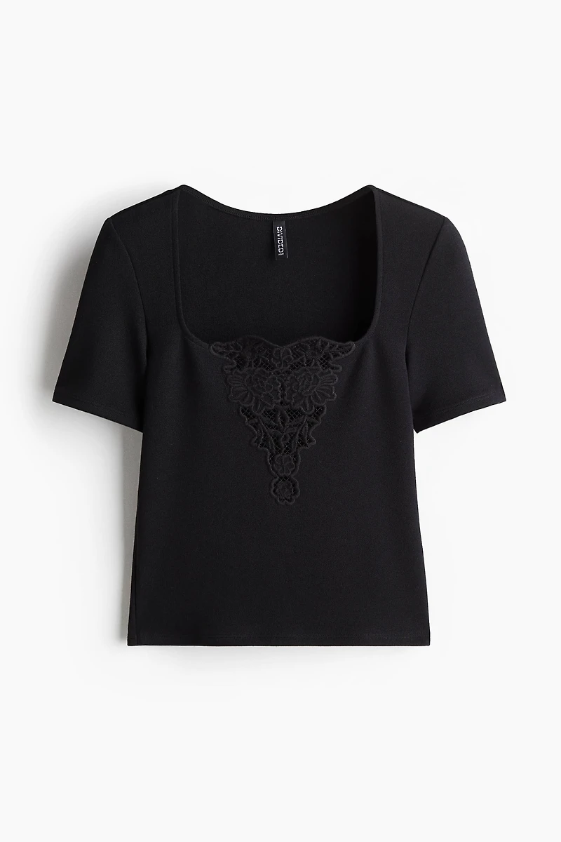 Top with Eyelet Embroidered Detail