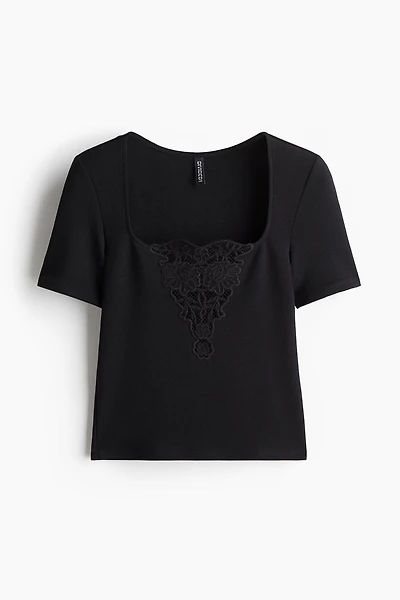 Top with Eyelet Embroidered Detail