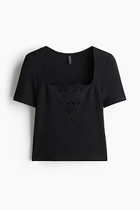 Top with Eyelet Embroidered Detail