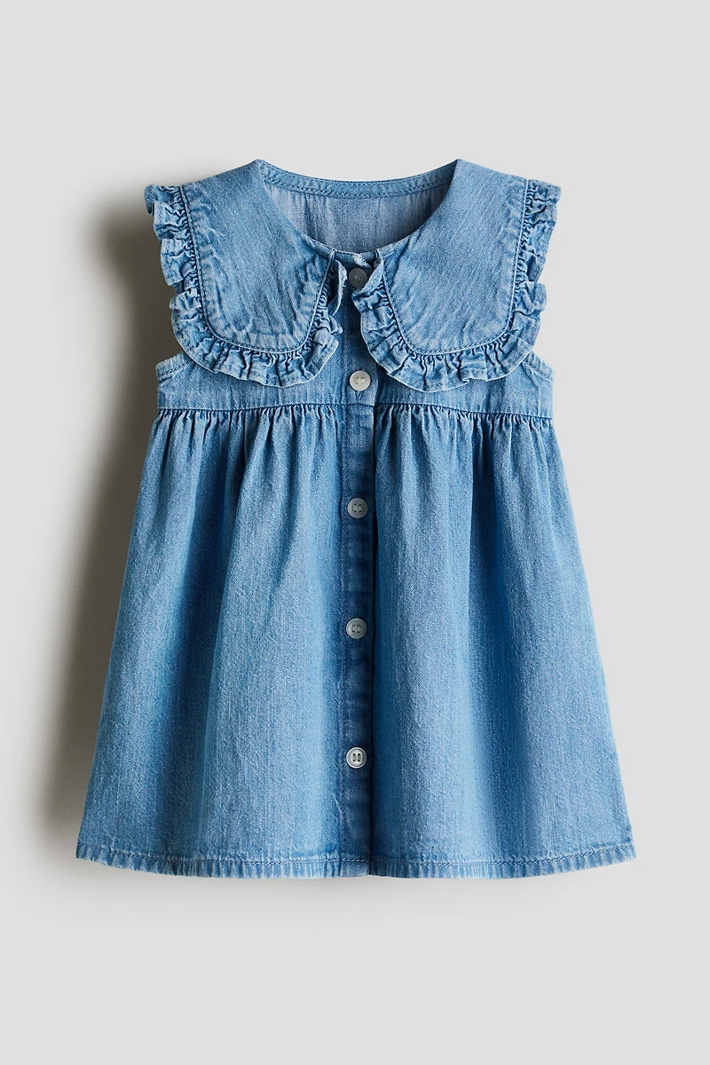 Denim Dress with Sailor Collar