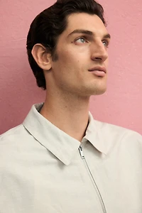 Regular-Fit Linen-Blend Jacket