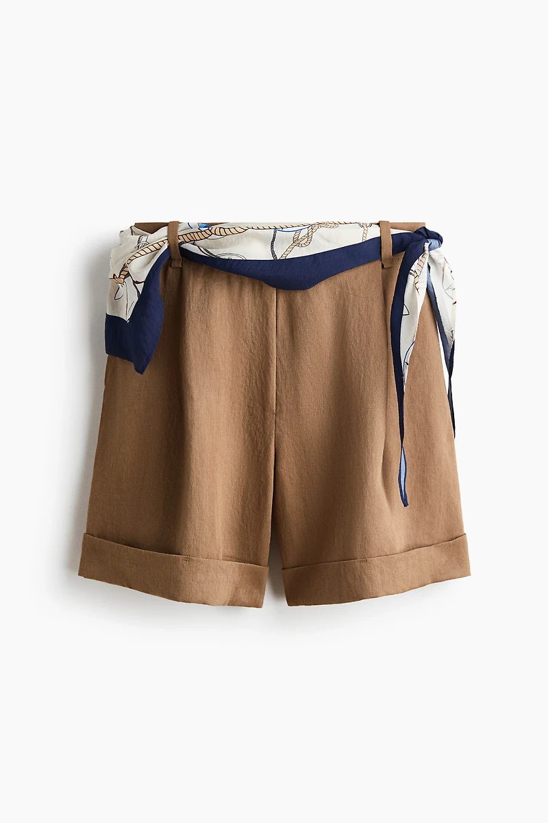 Scarf-Detail Shorts