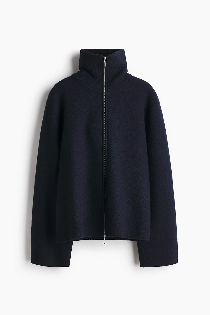 Wool Cardigan with Zipper