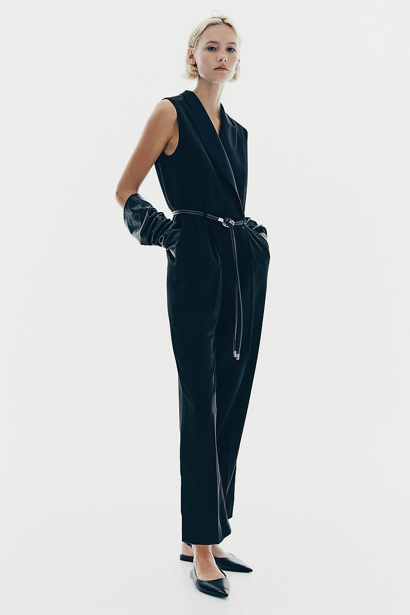 Combi-pantalon sans manches façon blazer