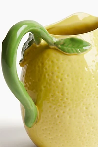 Lemon-shaped Stoneware Pitcher