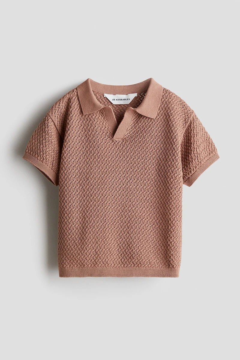 Textured-Knit Polo Shirt