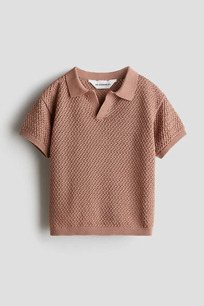 Textured-Knit Polo Shirt