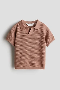 Textured-Knit Polo Shirt