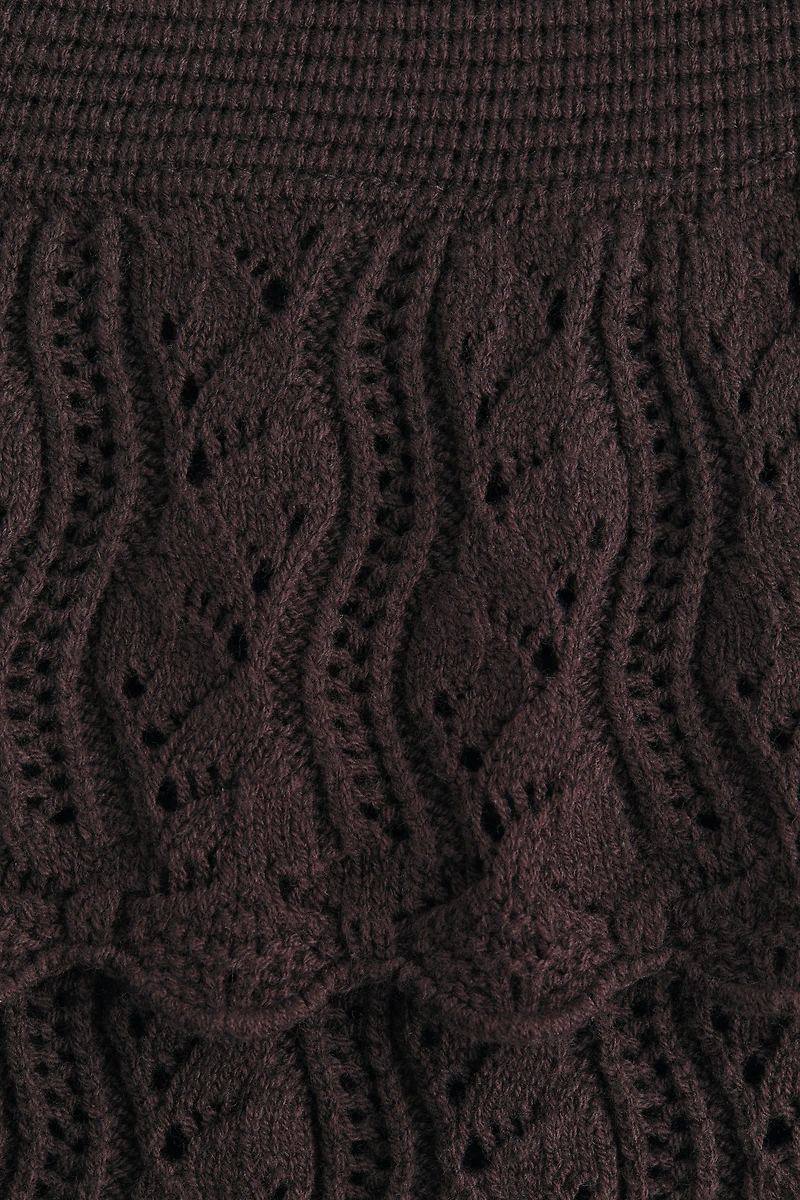 Crochet-Look Tiered Skirt