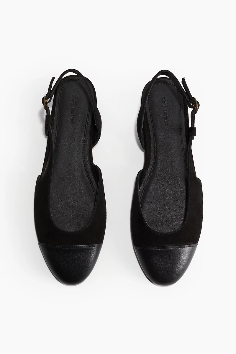 Ballerines en cuir velours