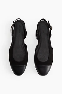 Ballerines en cuir velours